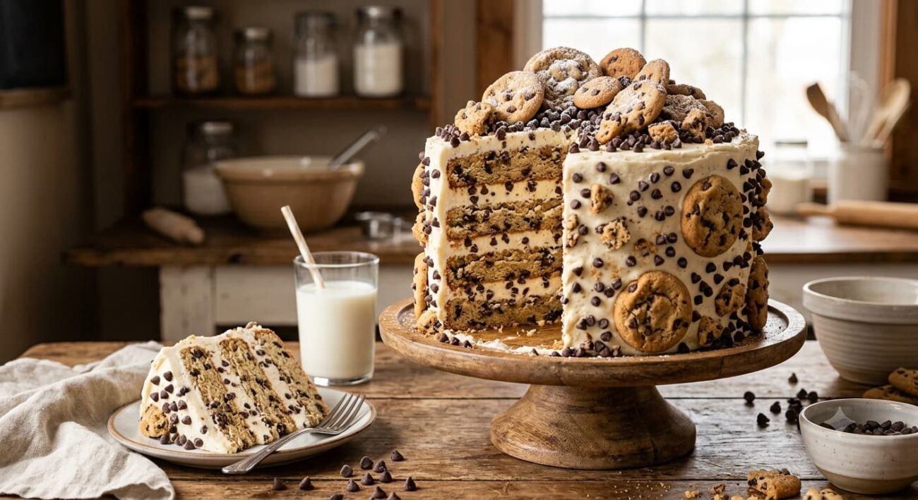 Chocolate Chip Cookie Layer Cake