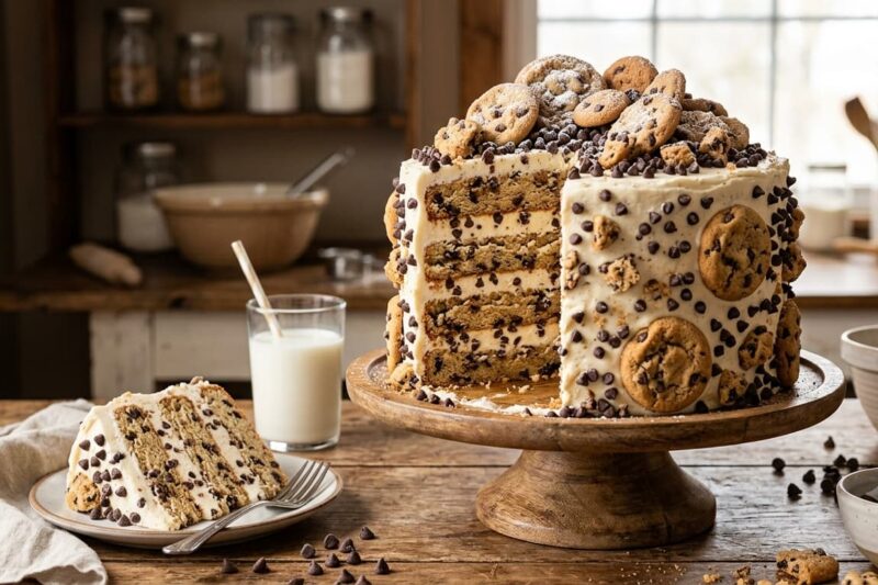 Chocolate Chip Cookie Layer Cake